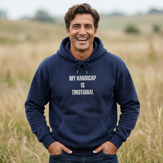MY HANDICAP IS EMOTIONAL-unisex polo hoodie