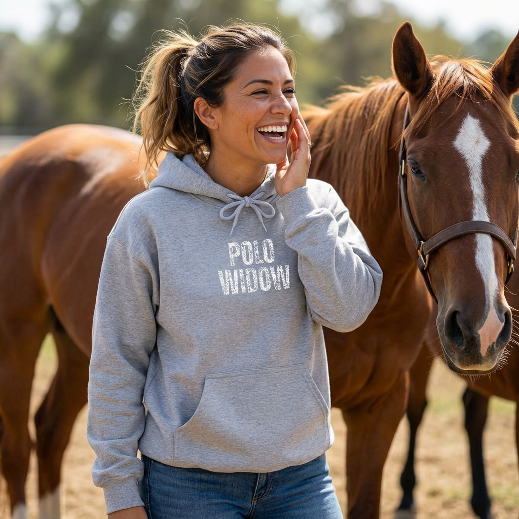 I'M A POLO WIDOW woman's polo hoodie