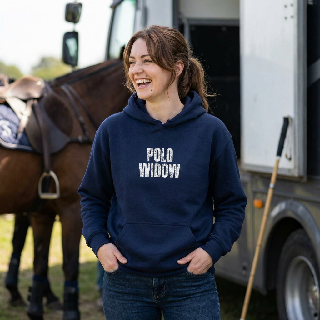 I'M A POLO WIDOW woman's polo hoodie