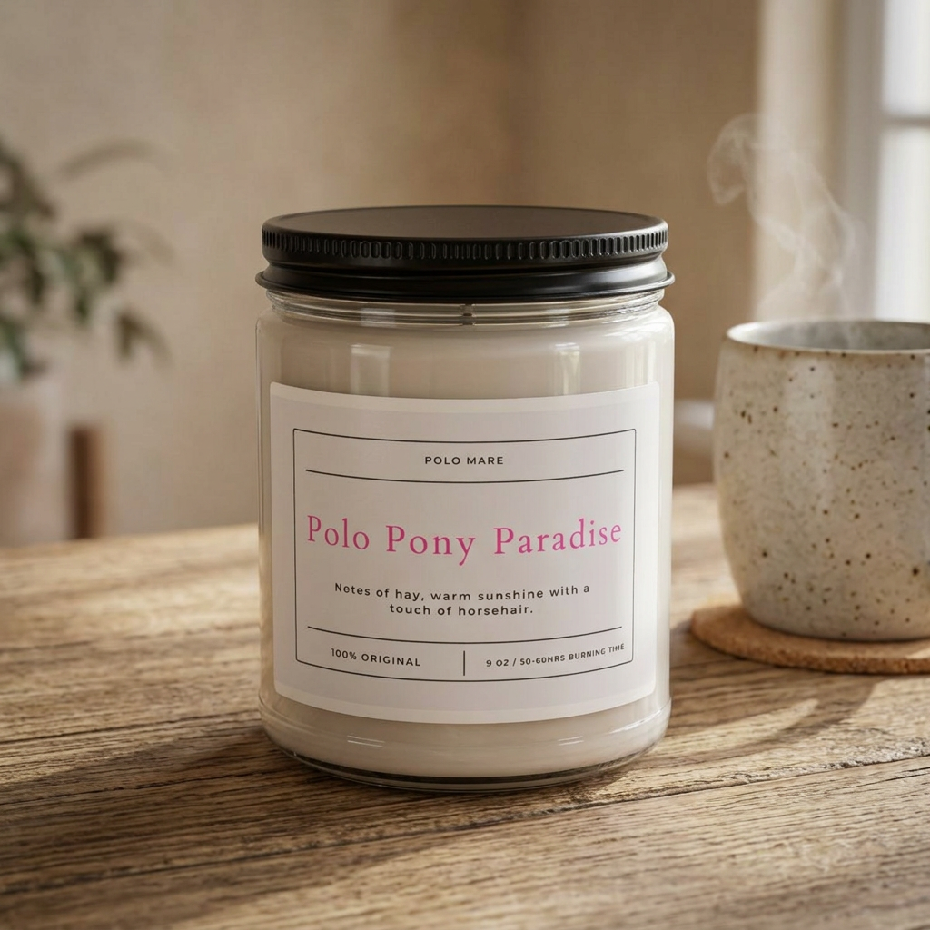 Soy Candle - Funny Candle for Polo Players PINK VERSION 9oz Printify