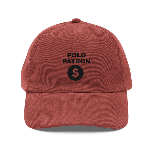 THE VINTAGE POLO PATRON embroidered corduroy cap