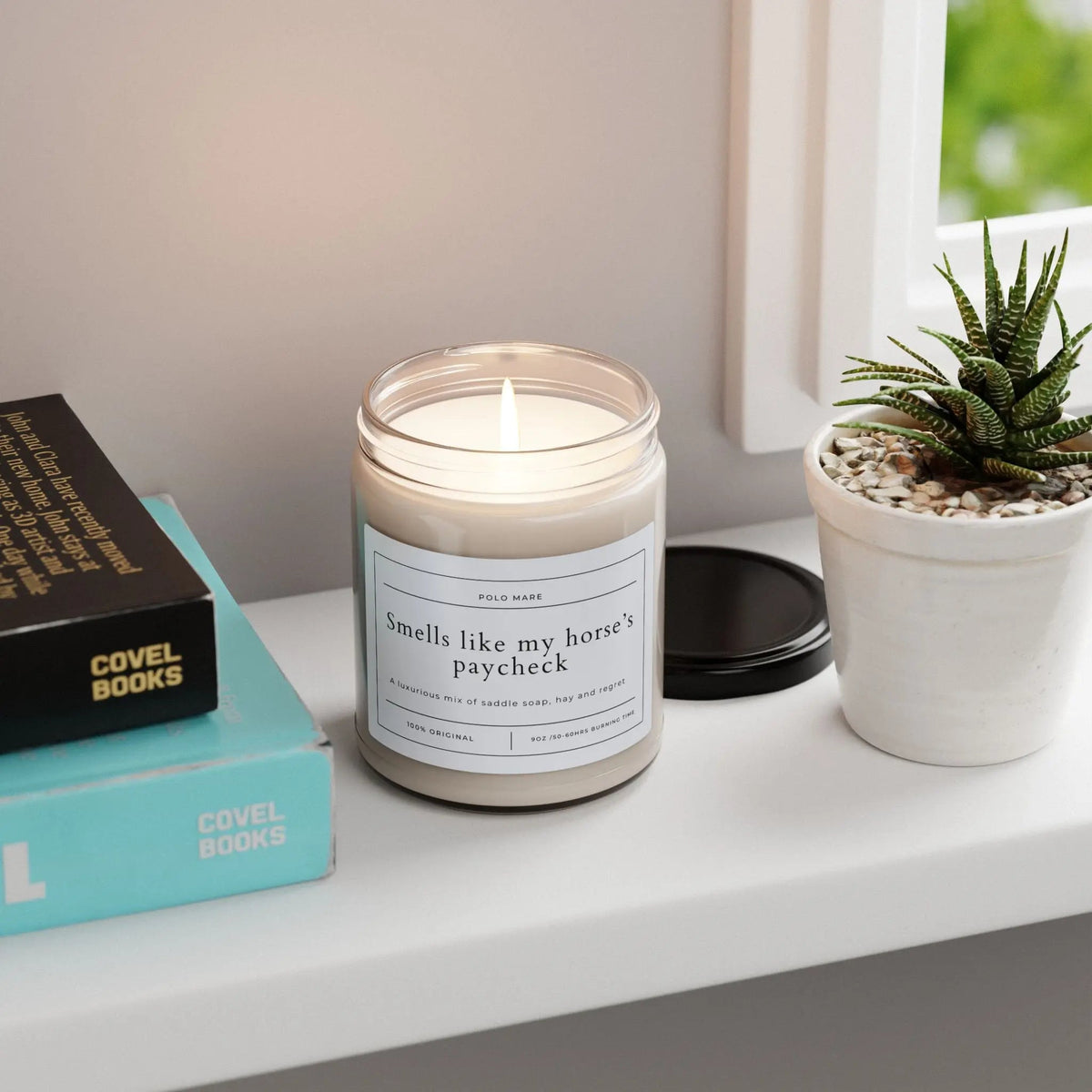 SMELLS LIKE MY HORSE'S PAYCHECK candle - POLO MARE ONLINE